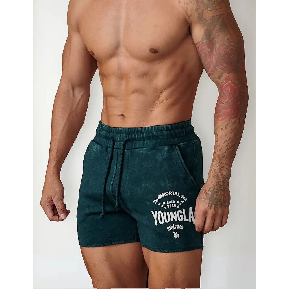 YoungLA Green Immortal Sweat Shorts Mens Gym Training Performance Running Sz L